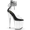Pleaser - FLAMINGO824RS Sandale à bride à la cheville, Pole dance chaussures - Noir/Transparent Product image